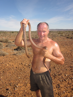 snakeman in desert